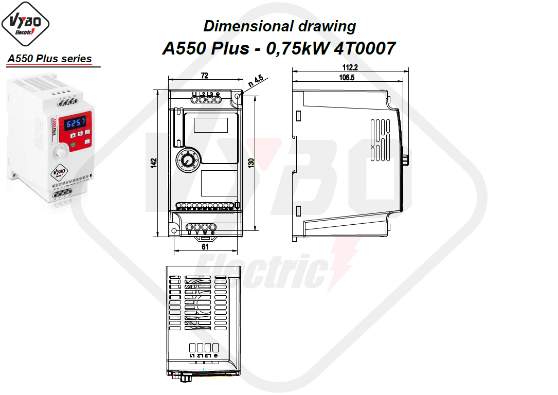 Dimensiuni A550 Plus 4T0007